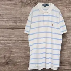 Polo by RalphLauren ストライプ ポロシャツ M ホース ロゴ