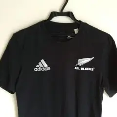 adidas ALL BLACKS ブラック ラガーシャツ Tシャツ M
