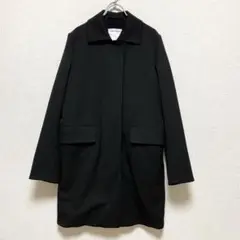 YAECA CONTEMPO カシミヤ混 チェスターコート ウール ブラック M YAECA CONTEMPO カシミヤ混 チェスターコート ウール ブラック M