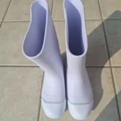 ホワイト 長靴 合成ゴム製　24cm