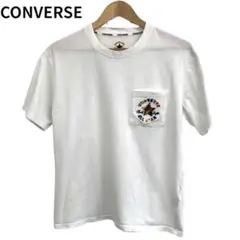 CONVERSE カラフル刺繍　胸ポケット　Tシャツ　半袖　カジュアル　夏服