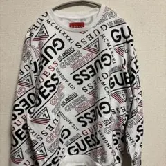 GUESS ロゴプリント スウェット ホワイト