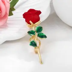S0557 【花】赤薔薇 バラ フラワー ブローチ