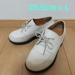大幅値引き✴クリーム色 レースアップシューズ （25.5cm/LL）