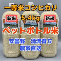 R4年産・新米・2Lボトル×3【コシヒカリ白米5.4kg一等米】安曇野自家製