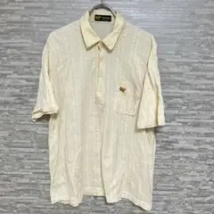 ゴールデンベア ✨綿100 半袖ポロシャツ L イエロー　ビックシルエット　古着
