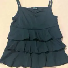 COMME CA ISM キッズ フリル キャミソール 130 黒