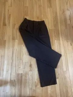 UNIQLO タックワイドパンツ L ダークブラウン