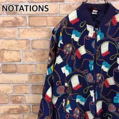 ●NOTATIONS●フルジップ ブルゾン スカーフ柄 総柄 ジップアップ