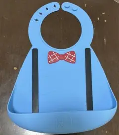 makemyday メイクマイデイ シリコンヒブ お食事スタイ　ブルー　ネクタイ