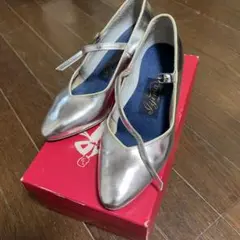 社交ダンスシューズ シルバー 21.5cm ヒ−ル5cm