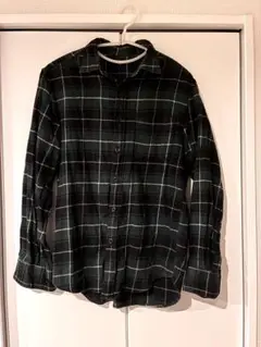 UNIQLO ユニクロ メンズ チェック 長袖 シャツ S ネイビー グリーン