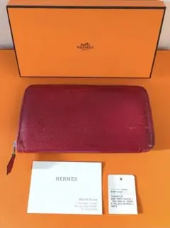 HERMES エルメス アザップロング オールレザー ルビー