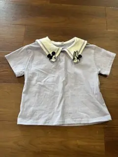 ミッキー・ミニー 襟付きTシャツ 100cm 薄紫