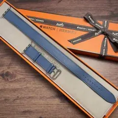 Apple Watch エルメス ドゥブルトゥール ブルー エプソン レザー