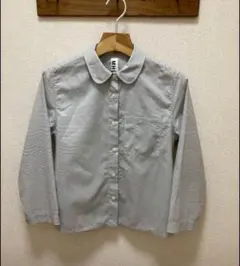 マーガレットハウエル 丸襟七分袖コットンシャツ 1 良品