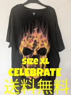 ウェイ トゥ セレブレイト ハロウィン スカル ドクロ Tシャツ 黒 XL