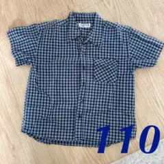 可愛い♪男の子　半袖チェックシャツ110