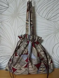 ハンドメイド巾着トートバッグボタニカル