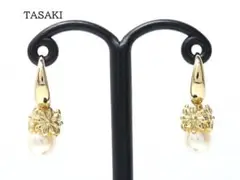 TASAKI タサキ K18 パール フラワー ピアス フック ゴールド