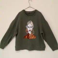 一点物☆【ZARA】刺繍デザイン オーバーサイズ トレーナー ゆったり Mサイズ