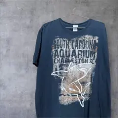 【aquarium】サウスカロライナ水族館 Tシャツ　黒　XL 古着　海外