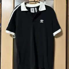 adidasOriginals ストライプ ポロ 黒 L