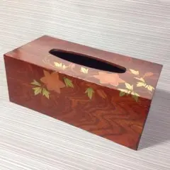 【伝統工芸】木製漆器 ティッシュボックス ［花柄ティッシュケース・漆塗り工芸品］