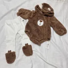 ❤SALE❤ベビーロンパース ズボン くまちゃん ベビー服 フード付き