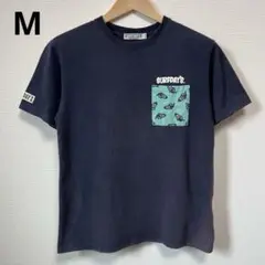 【SURFDAY’S】デザインプリント半袖Tシャツ　M　紺　ネイビー　古着