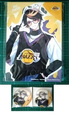 にじさんじ　楽天コレクション　NBA　闇ノシュウ　キャンバスボード　缶バッジ