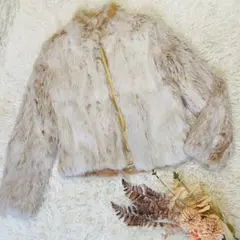 美品✳︎ Rabbit Fur coat リアルラビットファー L ゴールド