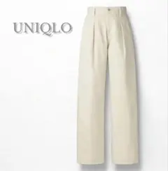 美品　UNIQLO U ユニクロユー　デニムパンツ　ワイド　ハイウエスト　M