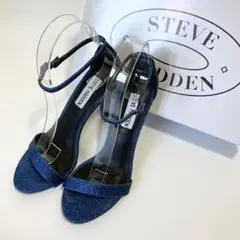 スティーブマデン⭐️サンダル【23】ピンヒール パンプス アンクルストラップ 青
