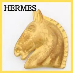 HERMES エルメス ホースヘッド ブローチ ゴールド