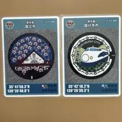 匿名配送　マンホールカード　国立市　国分寺市　２枚セット