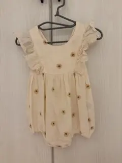 ひまわり柄 ロンパース