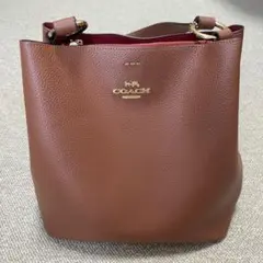 【COACH】 コーチ ブラウンレザー タウンバゲットバッグ　ハンドバッグ