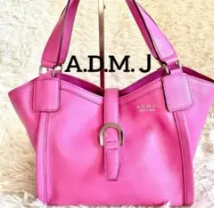 A.D.M.J. アクセソワ ハンドバッグ トートバッグ　ピンク 大容量