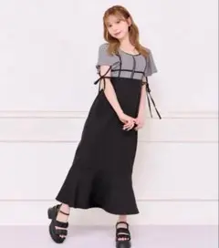 【新品未使用】アプレジュール apres jour 袖フレアマーメイドワンピース