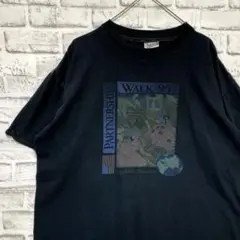 USA製90sヴィンテージTシャツ！シングルステッチ　ブラック半袖古着XL 24