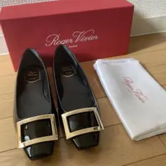 RogerVivier ロジェヴィヴィエ フラット エナメル黒 新品 25.5㎝