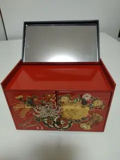 花柄模様の鏡付き小物入れ (鏡は剥がれてます)