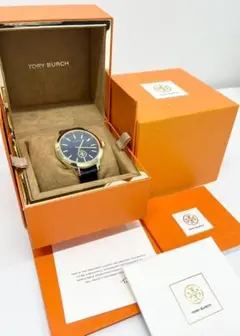 美品　トリーバーチ　腕時計　TBW1203　ユニセックス　青文字盤 電池交換済み