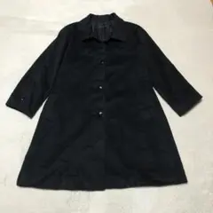 【匿名配送】カシミヤ100%ステンカラーロングコート 黒 9号