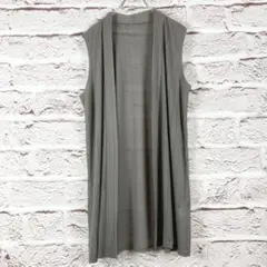 r176 FIVE JAPAN グレー ノースリーブ ロングカーディガン