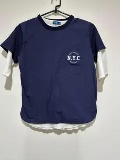 男の子　150 半袖　2枚セット　紺色　白　古着