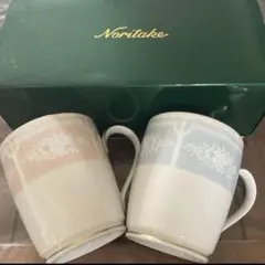Noritake ペアマグカップ ピンクとブルー