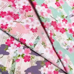 No.3234 和風花柄☆ハギレセット☆綿生地