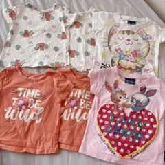 80 18M 女の子 保育園 まとめ売り セット 半袖 Tシャツ